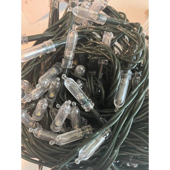 Christmas String Lights 100-Count LED  Indoor Outdoor Use Warm White Green Wire - Picture 3 of 9